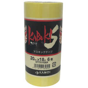 カモ井加工紙 KABUKIS マスキングテープ (6P) 20ミリ×18M KABUKI-Sマスキングテープ カモ井加工紙 KABUKIS マスキングテープ (6P) 20ミリ×18M KABUKI-Sマスキングテープ