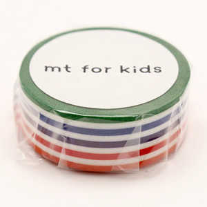 カモ井加工紙 「マスキングテープ」mt for kids (カラフル・ボーダー) MT01KID003
