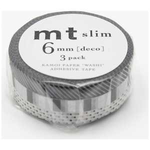 カモ井加工紙 ｢マスキングテープ｣6mm×10m 3P mt slim deco F MTSLIM21