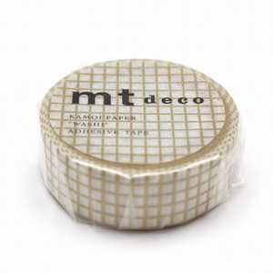 カモ井加工紙 マスキングテープ mt 1P 方眼・金 MT01D398R カモ井加工紙 マスキングテープ mt 1P 方眼・金 MT01D398R