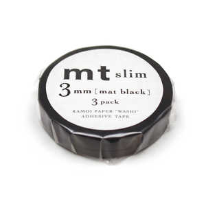 カモ井加工紙 マスキングテープ mt slim (マットブラック/3mm) MTSLIMS11R カモ井加工紙 マスキングテープ mt slim (マットブラック/3mm) MTSLIMS11R