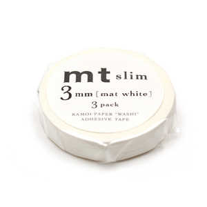 カモ井加工紙 マスキングテープ mt slim (マットホワイト/3mm) MTSLIMS12R カモ井加工紙 マスキングテープ mt slim (マットホワイト/3mm) MTSLIMS12R