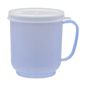小森樹脂 コップ フタ付 クリーミーコップ 持ち手付き 300ml ブルー 474516