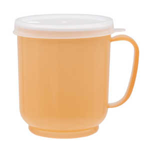 小森樹脂 コップ フタ付 クリーミーコップ 持ち手付き 300ml オレンジ 474513