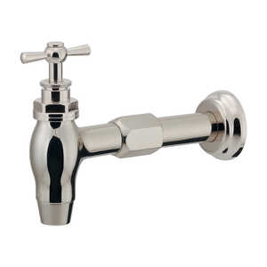 カクダイ 胴長横水栓 ［壁付タイプ］ レトロシルバー 702-008-N