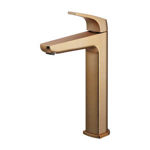 カクダイ シングル混合栓 トール ［ワンホール］ シャンパンゴールド 183-320-GB