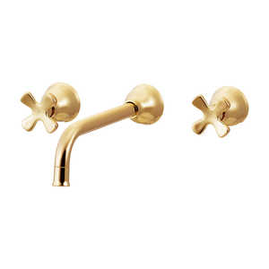 カクダイ 壁付2ハンドル混合栓 ［壁付タイプ］ アンティークゴールド 125-005-AG