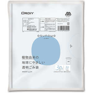 オルディ asunowa 透明ごみ袋 30L 0.025mm 10枚入 