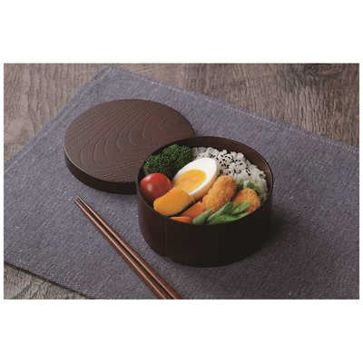 カクセー 曲げわっぱ風 弁当箱丸型(茶) 茶 TW06 の通販