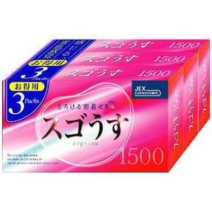 ジェクス スゴうす1500 12個入り×3箱 コンドーム 〔避妊用品〕 