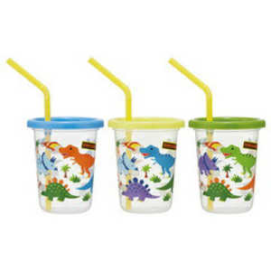スケーター ストロー付タンブラー230ml 3個セット ディノサウルス SIH2ST スケーター ストロー付タンブラー230ml 3個セット ディノサウルス SIH2ST