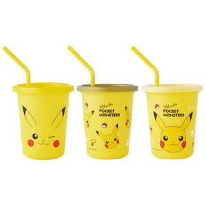 スケーター ストロー付タンブラー320ml 3個セット ピカチュウF23 SIH3ST スケーター ストロー付タンブラー320ml 3個セット ピカチュウF23 SIH3ST