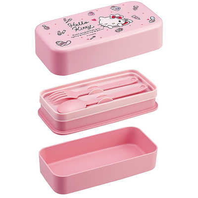 スケーター カトラリー付ランチボックス 弁当箱2段 1000ml キティ