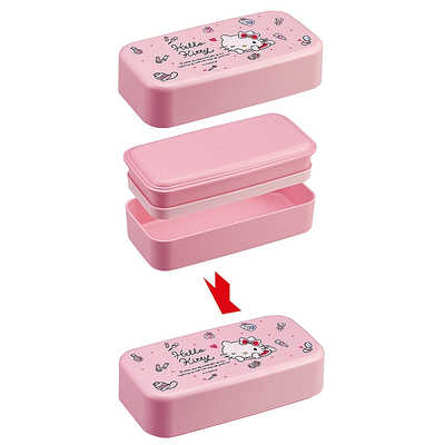 スケーター カトラリー付ランチボックス 弁当箱2段 1000ml キティ