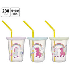スケーター ストロー付タンブラー3個 リトルユニコーン SIH2ST スケーター ストロー付タンブラー3個 リトルユニコーン SIH2ST
