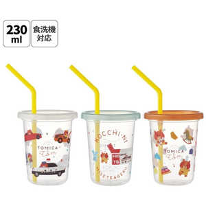 スケーター ストロー付プラスチックタンブラー230ml 3個セット トミカとトム SIH2ST スケーター ストロー付プラスチックタンブラー230ml 3個セット トミカとトム SIH2ST