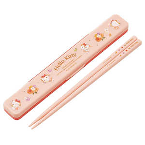 スケーター キティ/パステル水彩花柄 音の鳴らない箸・箸箱セット18cm ABC3