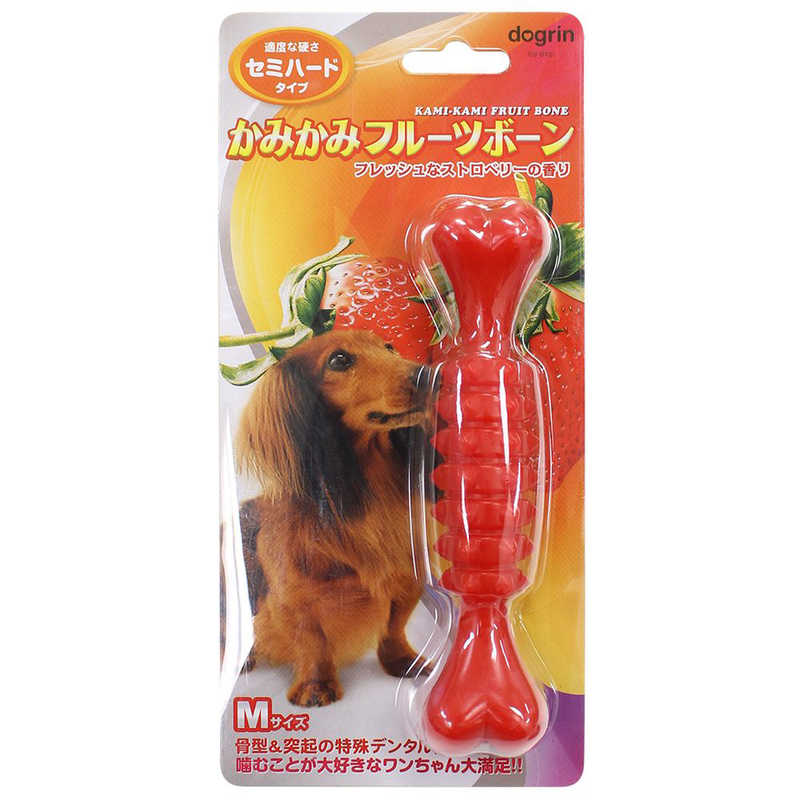 スーパーキャット スーパーキャット かみかみフルーツボーン セミハード Mサイズ ストロベリー DM407  