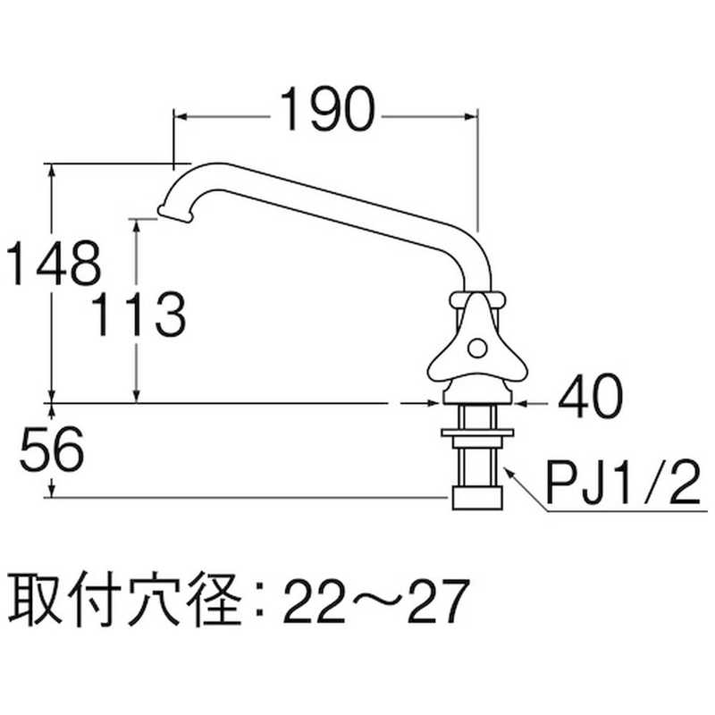 三栄水栓 三栄水栓 SANEI 立形上向自在水栓 A57J-13 A57J-13