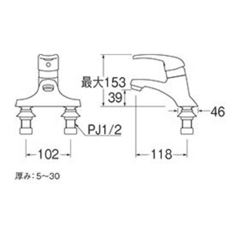 三栄水栓 三栄水栓 シングル洗面混合栓 K57CNP13 K57CNP13
