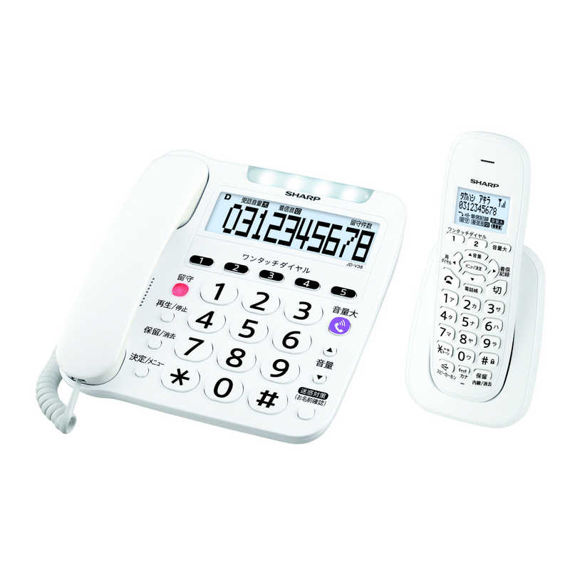 シャープ　SHARP シャープ　SHARP 電話機 [子機１台/コードレス] デジタルコードレス ホワイト系 JD-V38CL ホワイト系 JD-V38CL ホワイト系