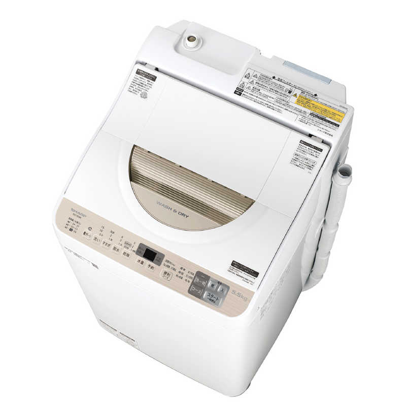 シャープ　SHARP シャープ　SHARP 縦型洗濯乾燥機 洗濯5.5kg 乾燥3.5kg ヒーター乾燥 ES-T5CBK-N ゴールド系 ES-T5CBK-N ゴールド系