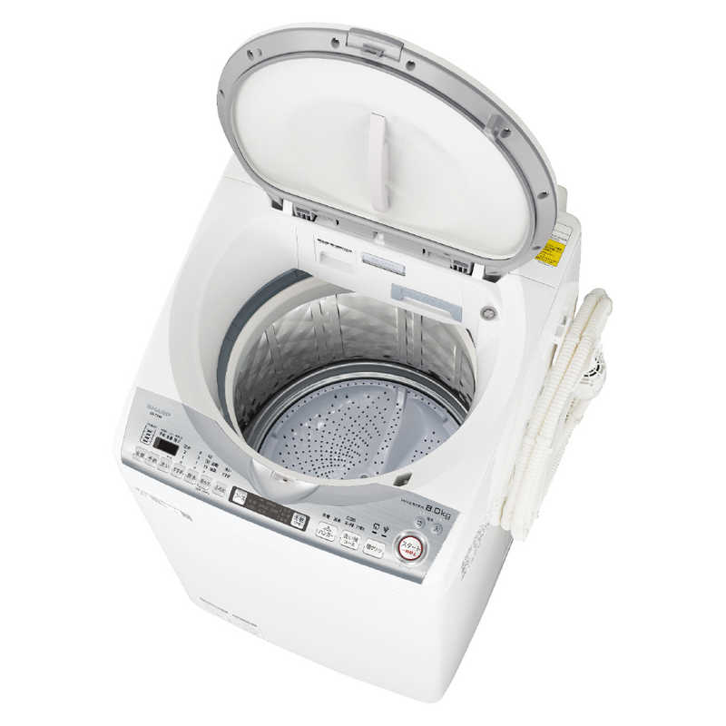シャープ　SHARP シャープ　SHARP 縦型洗濯乾燥機 洗濯8.0kg 乾燥4.5kg ヒーター乾燥(排気タイプ) ES-TX8D-W ホワイト系 ES-TX8D-W ホワイト系
