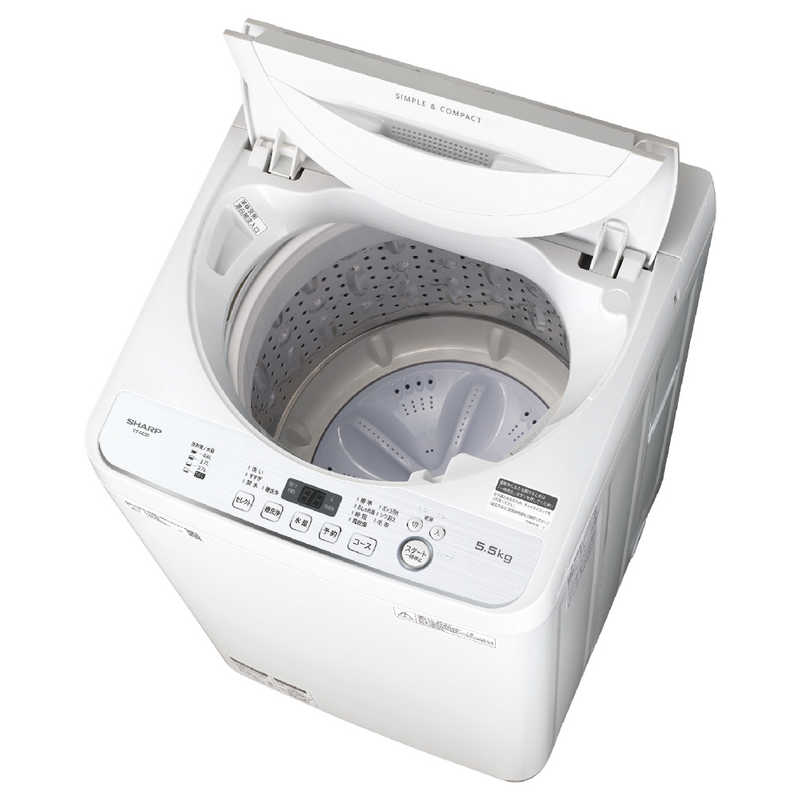 シャープ　SHARP シャープ　SHARP 全自動洗濯機 洗濯5.5kg 送風乾燥付き 高濃度洗浄 ES-GE5D-W ホワイト系 ES-GE5D-W ホワイト系