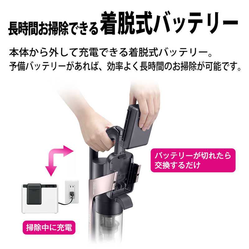 シャープ　SHARP シャープ　SHARP 掃除機 コードレス スティッククリーナー RACTIVE Air ラクティブ エア ピンクゴールド [ サイクロン式 ] EC-VR3S-N EC-VR3S-N