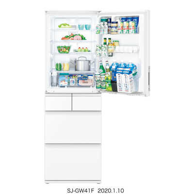 シャープ SHARP 5ドア冷蔵庫 [左右開きタイプ/412L] SJ-GW41F-W 