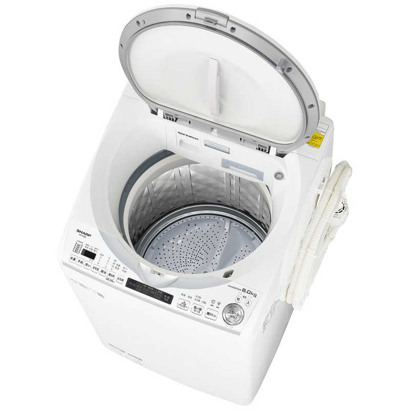 シャープ　SHARP シャープ　SHARP 縦型洗濯乾燥機 洗濯8.0kg 乾燥4.5kg ヒーター乾燥 穴なし槽 ES-TX8E-W ホワイト系 ES-TX8E-W ホワイト系