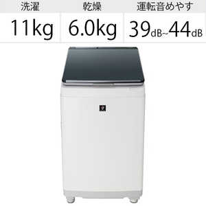 シャープ　SHARP 縦型洗濯乾燥機 洗濯11.0kg 乾燥6.0kg ヒーター乾燥 ES-PW11E-S シルバー系