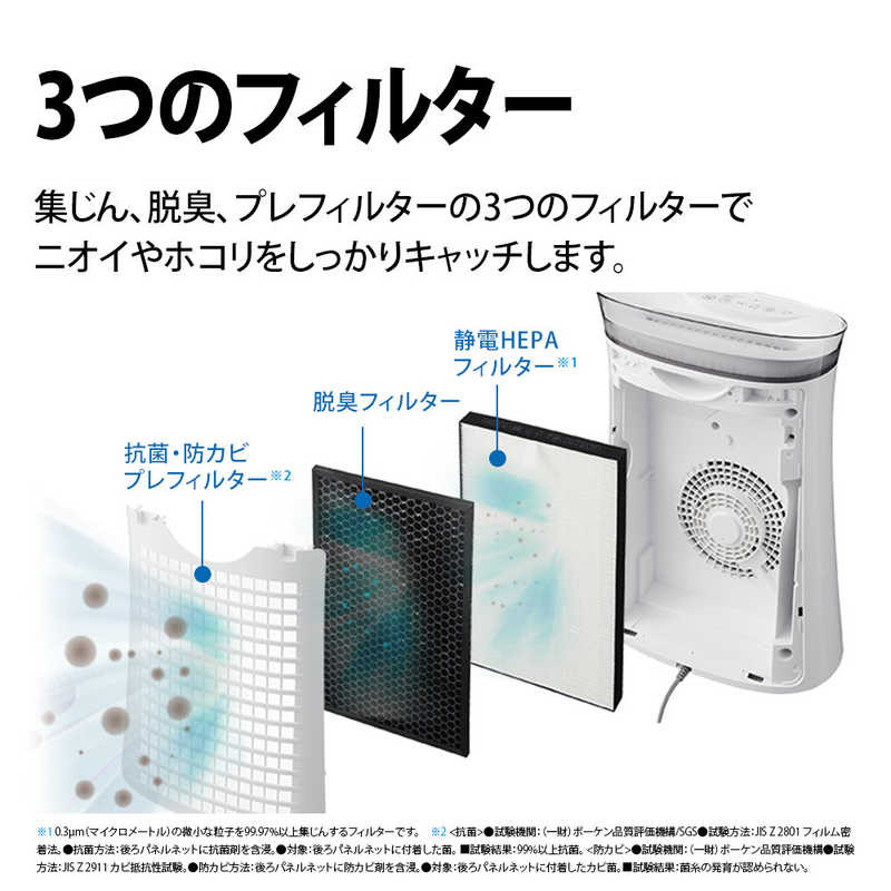 冷暖房/空調 空気清浄器 シャープ SHARP 空気清浄機 プラズマクラスター ホワイト系 適用畳数 