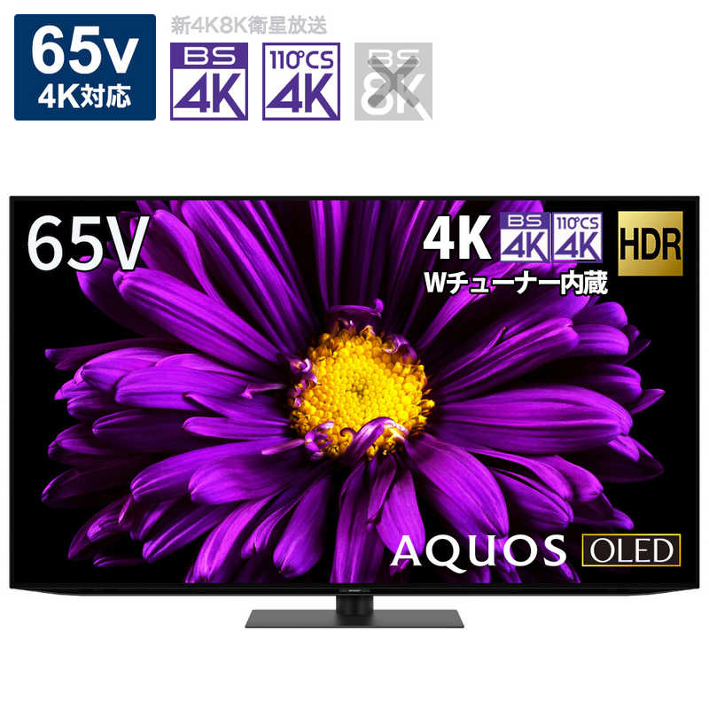 シャープ　SHARP シャープ　SHARP AQUOS (アクオス) 有機ELテレビ 65V型 4Kチューナー内蔵 4T-C65DQ1　 4T-C65DQ1　