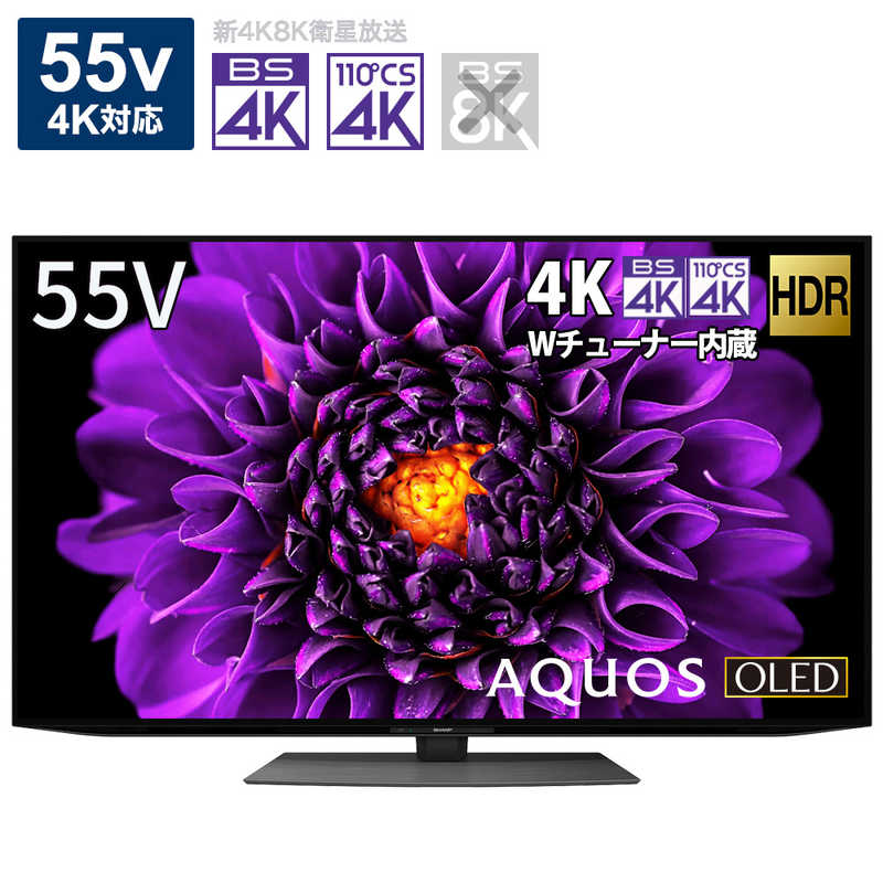 シャープ　SHARP シャープ　SHARP 有機ELテレビ AQUOS アクオス 55V型 4K対応 BS・CS 4Kチューナー内蔵 YouTube対応 4T-C55DS1　 4T-C55DS1　