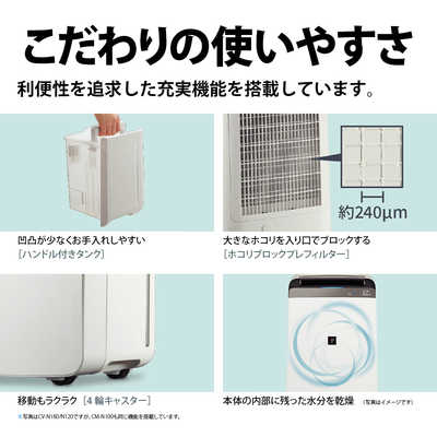 シャープ SHARP 冷風・衣類乾燥除湿機 コンプレッサー方式 木造13畳