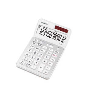 シャープ SHARP 電卓 抗菌仕様ナイスサイズタイプ 12桁 カラー・デザイン電卓 EL-VN83WX ホワイト系クリアホワイト