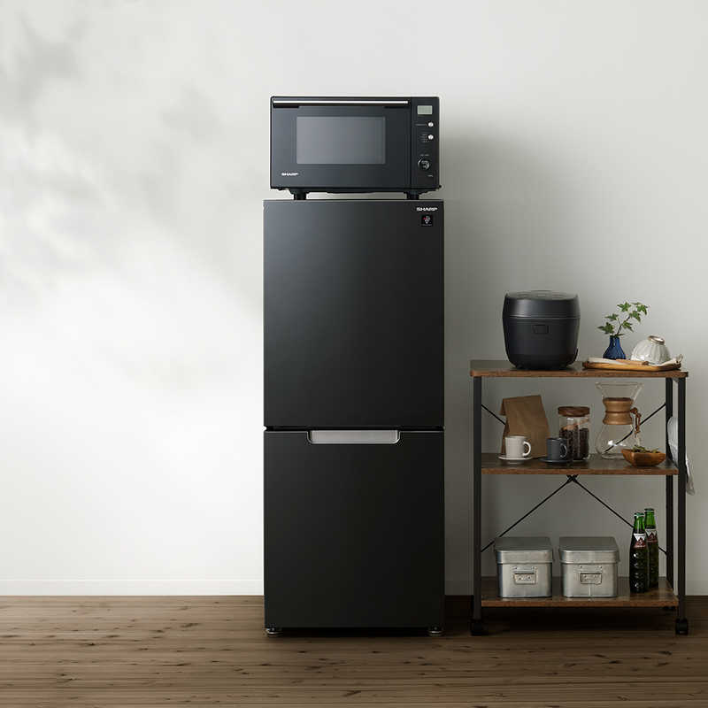 シャープ　SHARP 冷蔵庫 2ドア つけかえどっちもドア 152L SJ-GD15H-B ピュアブラック