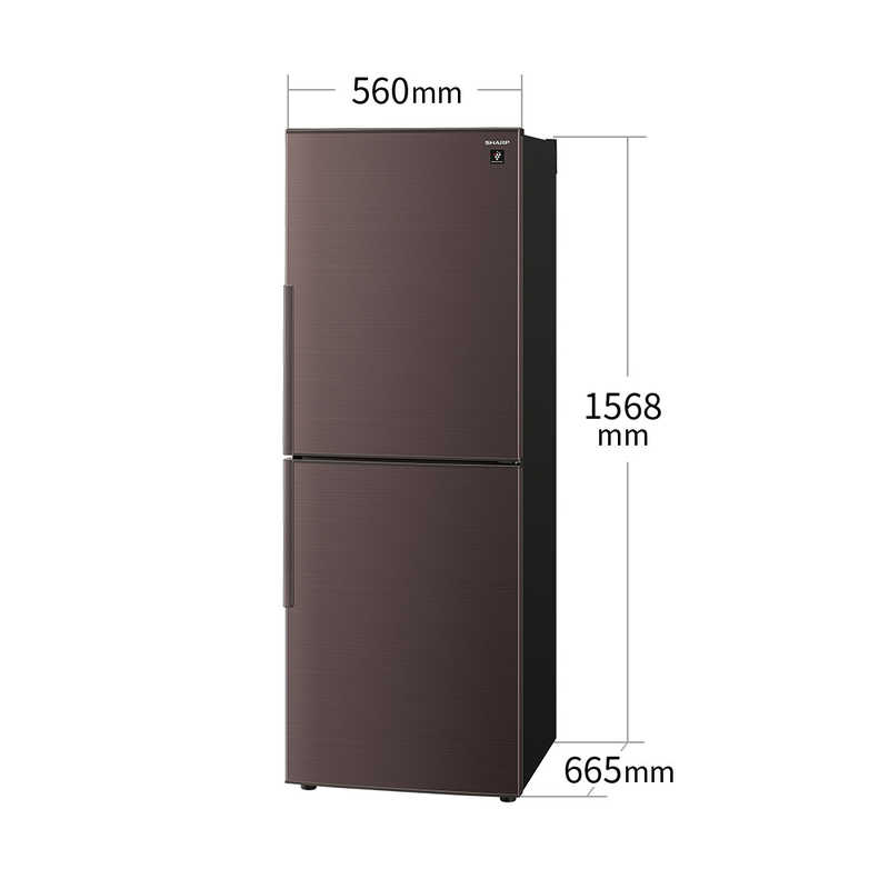 生活家電 冷蔵庫 シャープ SHARP 冷蔵庫 2ドア 右開き 280L SJ-PD28H-T アコール 