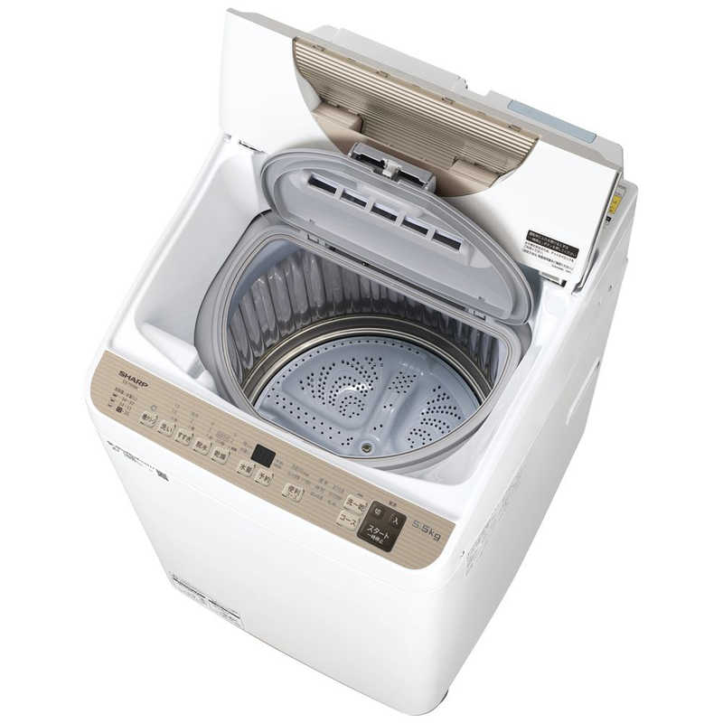 シャープ　SHARP シャープ　SHARP 縦型洗濯乾燥機 洗濯5.5kg 乾燥3.5kg ヒーター乾燥  ES-T5FBK-N ゴールド系 ES-T5FBK-N ゴールド系