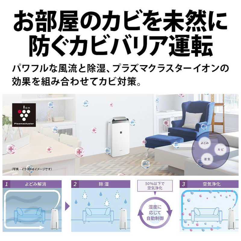 シャープ　SHARP シャープ　SHARP 衣類乾燥除湿機 コンプレッサー方式 木造23畳まで 鉄筋45畳まで CV-P180-W ホワイト系 CV-P180-W ホワイト系
