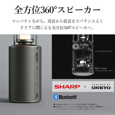 シャープ SHARP ポータブルスピーカーランタン オリーブシルバー ...