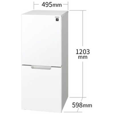 SHARP SJ-GD15J 2ドア冷蔵庫 ホワイト シャープ SHARP 冷蔵庫 2ドア ピュアホワイト つけかえどっちも