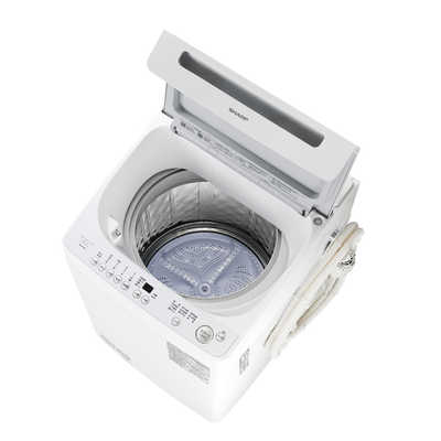 シャープ「穴なし槽」全自動洗濯機 7.0kg ES-GE7E-W | イオン