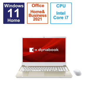 dynabook　ダイナブック ノートパソコン dynabook T7 サテンゴールド [15.6型 /Win11 Home /Core i7 /メモリ：16GB /SSD：512GB /Office] P2T7WPBG