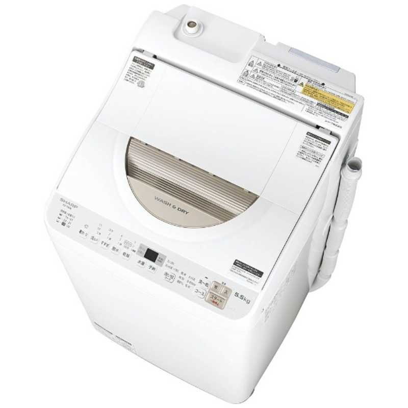 シャープ　SHARP シャープ　SHARP 縦型洗濯乾燥機 洗濯5.0kg 乾燥3.5kg ヒーター乾燥(排気タイプ)  ES-TX5B-N ゴールド系 ES-TX5B-N ゴールド系