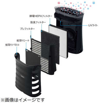 SHARP 空気清浄機 FU-JK50-B ブラック シャープ SHARP 空気清浄機 蚊取空清 ブラック系 適用畳数 23畳