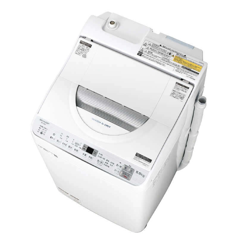 シャープ　SHARP シャープ　SHARP 縦型洗濯乾燥機 洗濯5.5kg 乾燥3.5kg ヒーター乾燥  ES-TX5C-S シルバー系 ES-TX5C-S シルバー系
