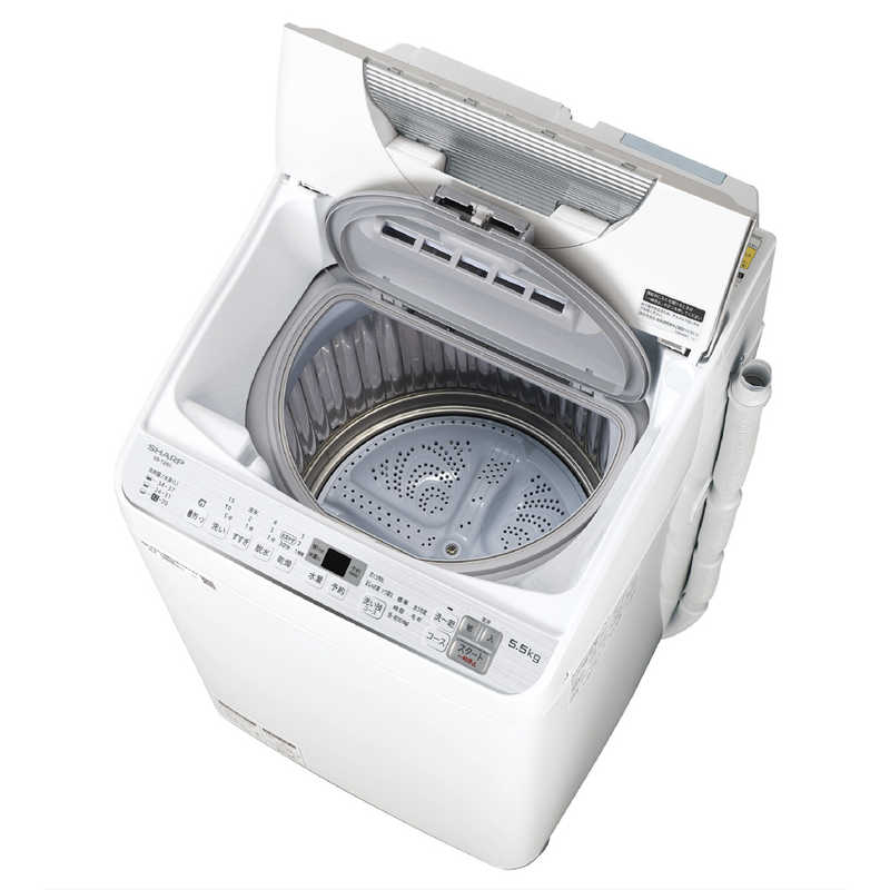 シャープ　SHARP シャープ　SHARP 縦型洗濯乾燥機 洗濯5.5kg 乾燥3.5kg ヒーター乾燥  ES-TX5C-S シルバー系 ES-TX5C-S シルバー系