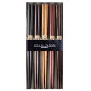 サンライフ 来客箸 染木ナチュラル 5膳入 317327